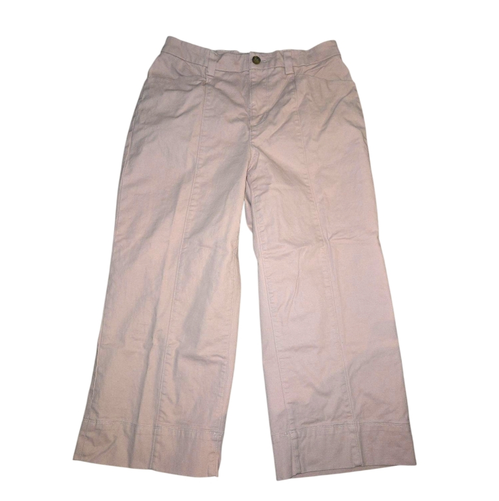 Duluth Trading Co. Workday Warrior Pink Chino Wide Leg Cropped Pants‎ Size 8R